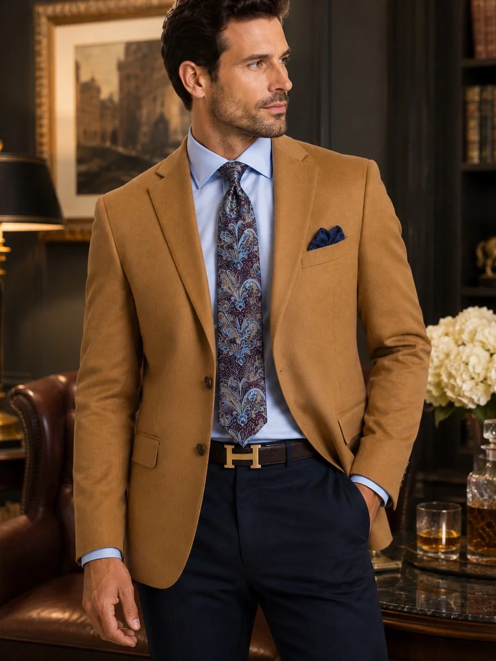 Louis Vitello Camel Cashmere Wool Blazer Sport Coat 38R Italy - Picture 14 of 14